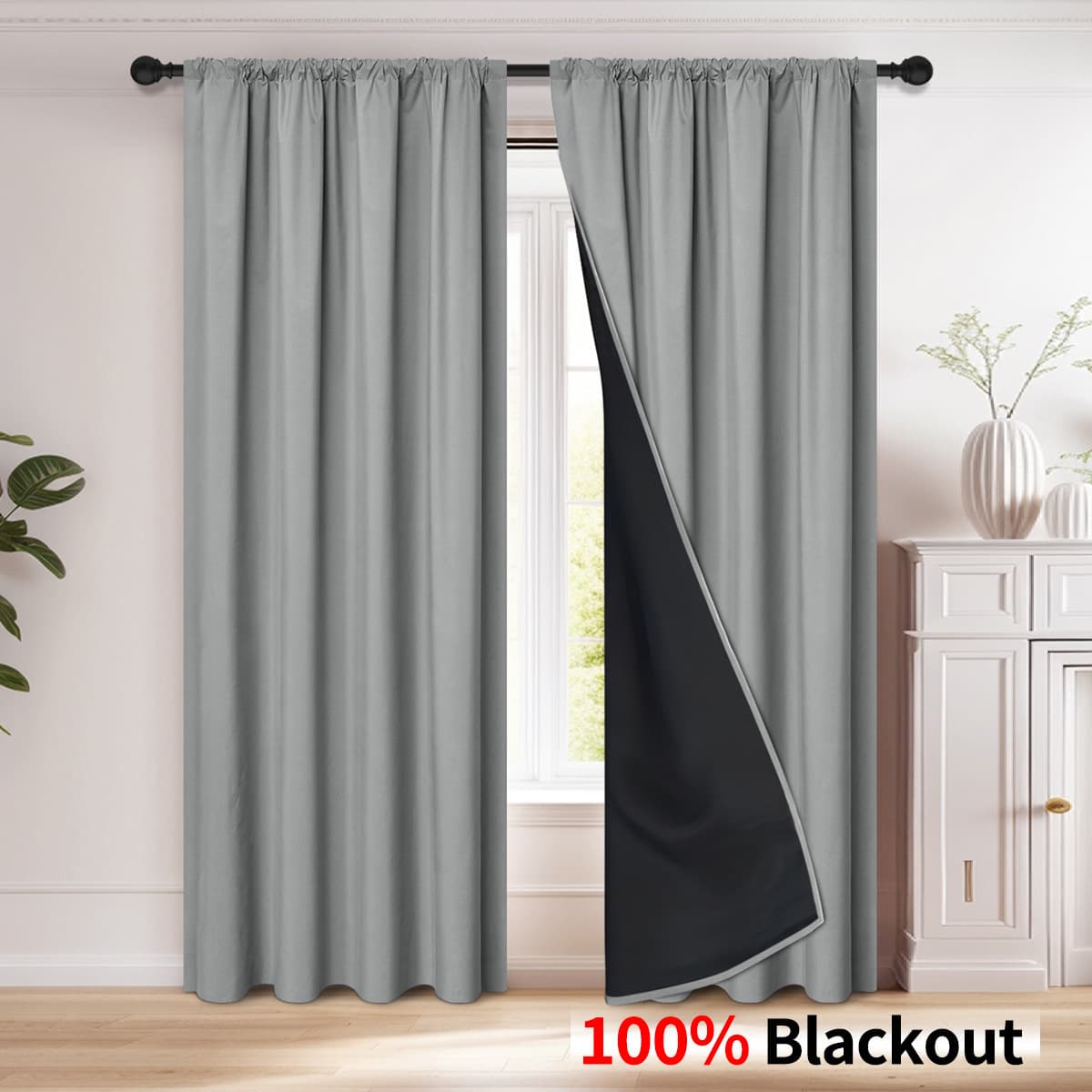 Full-shade Rod-pocket Sun-blocking Curtain