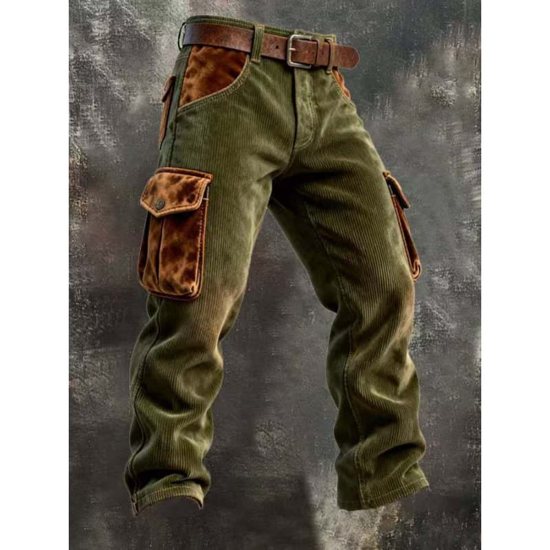 Printed Men's Retro Denim Casual Pants