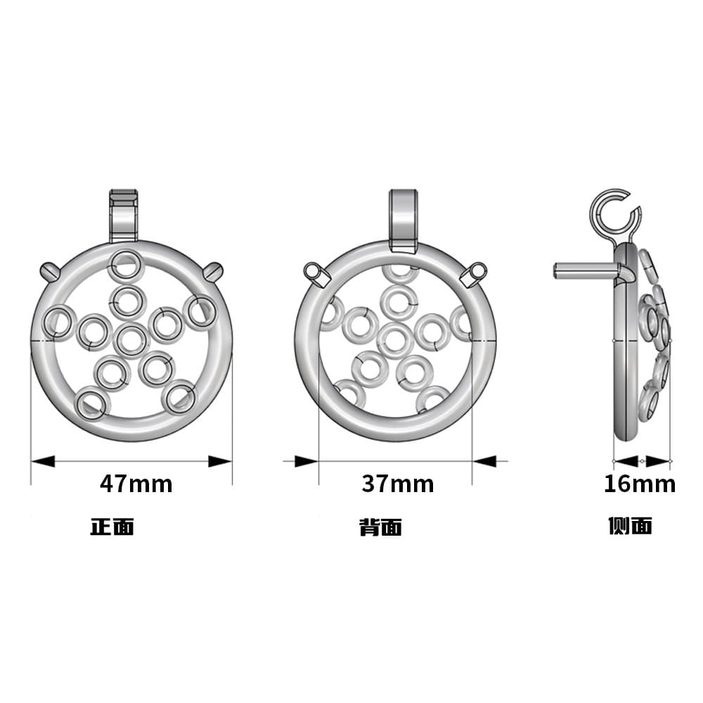 Mens Stainless Steel Hollowed-Out Breathable Lightweight Chastity Cage