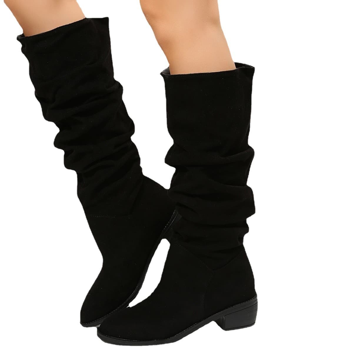 Womens New Winter Pleated Long Boots