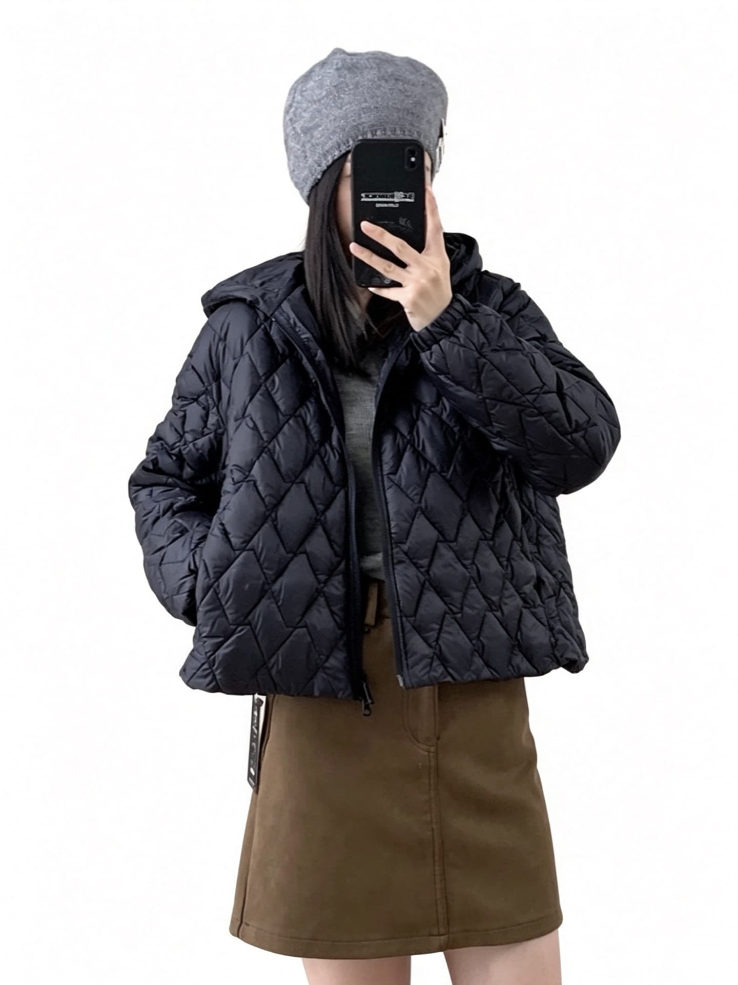 Womens Lightweight Warm Cotton-padded Hooded Coat For Fall And Winter