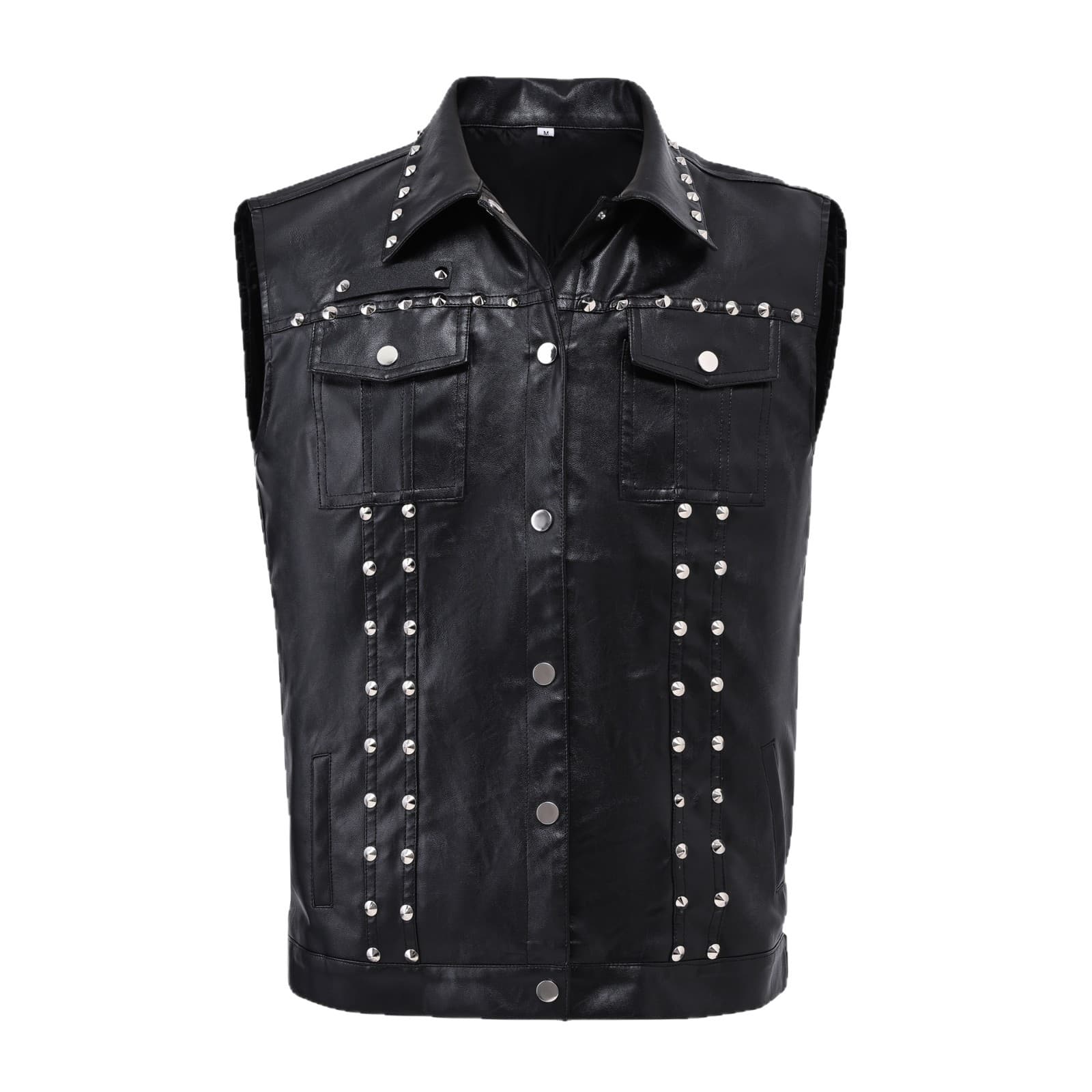 Men's Rivet Sleeveless Waistcoat Vest