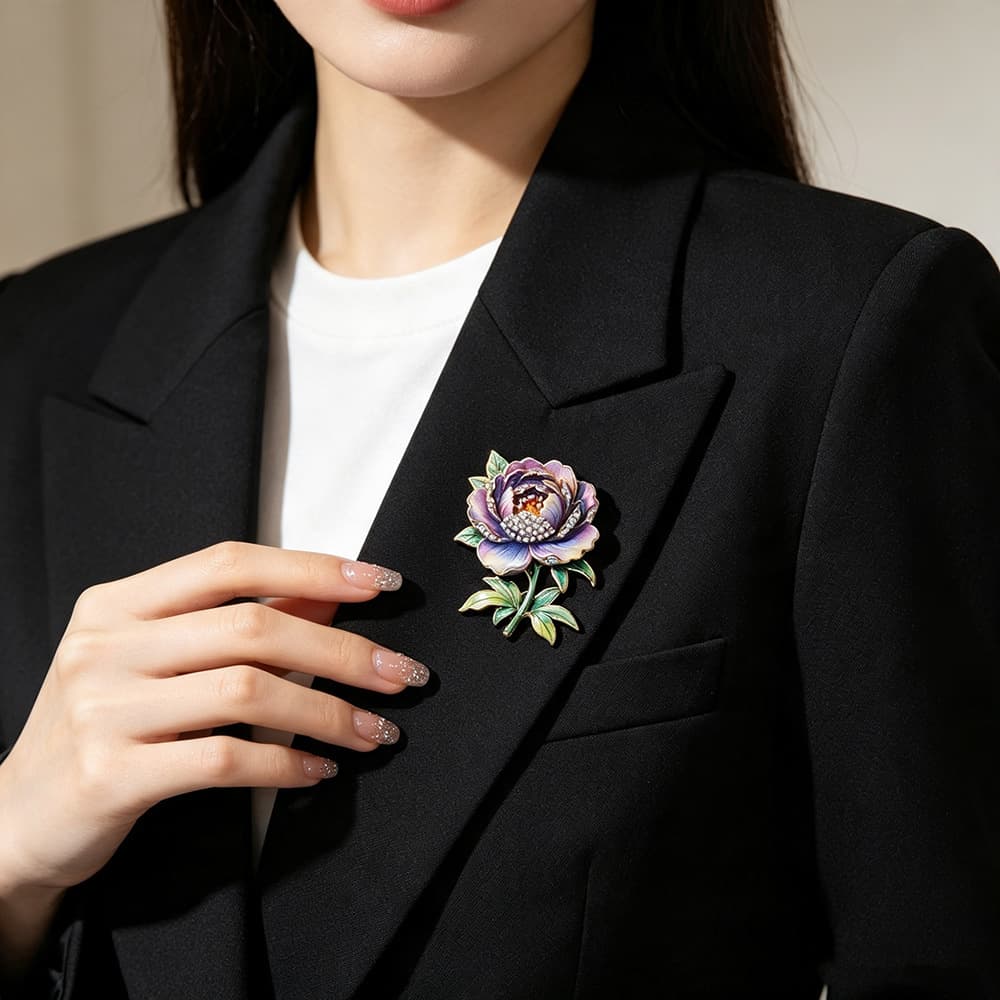 High-end Peony Flower Brooch Vintage And Subtly Luxurious With A Premium Floral Pin Design