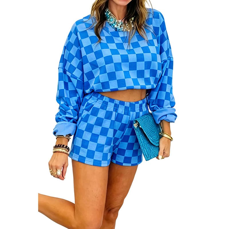 Womens Midriff-baring Long-sleeve Two-piece Set