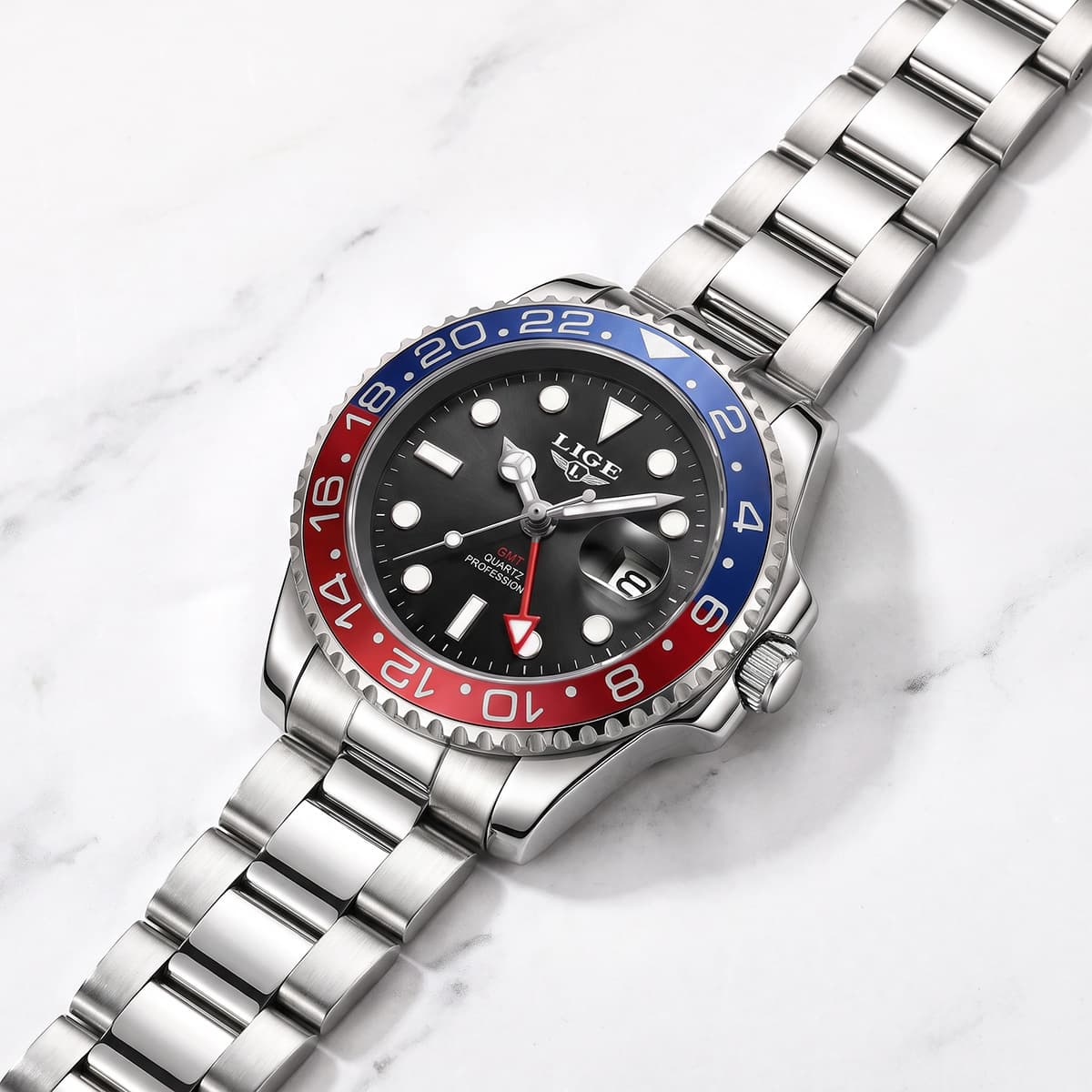 Men's Stainless Steel Strap Submariner Quartz Wristwatch