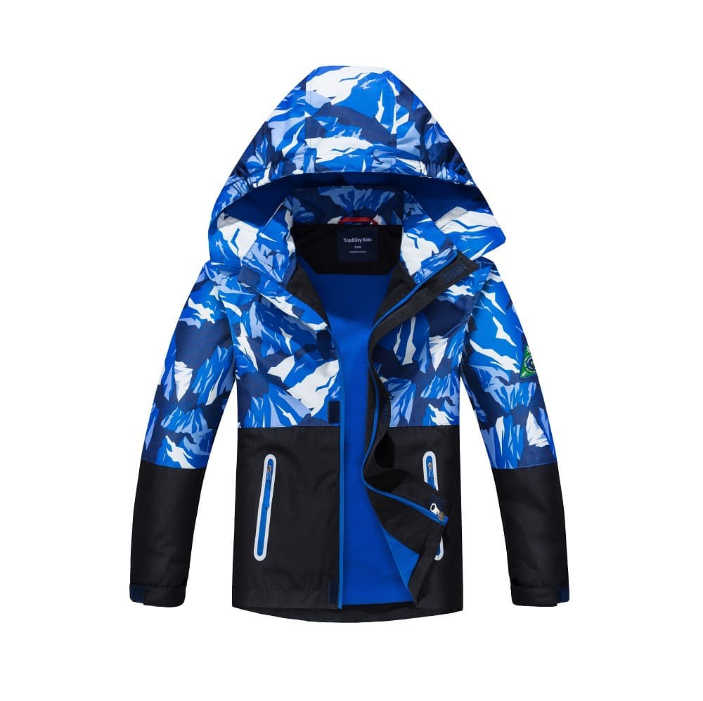 Boys Outdoor Camouflage Color-block Zip-up Jacket Kids Shell Jacket