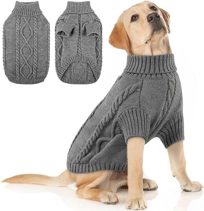 AutumnWinter Solid-Color Knitted Sweater Pet Apparel