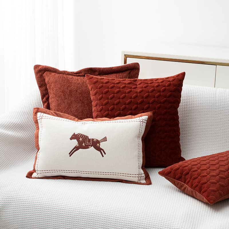 Nordic-style Vintage Bedroom Bedside Embroidered Cushion