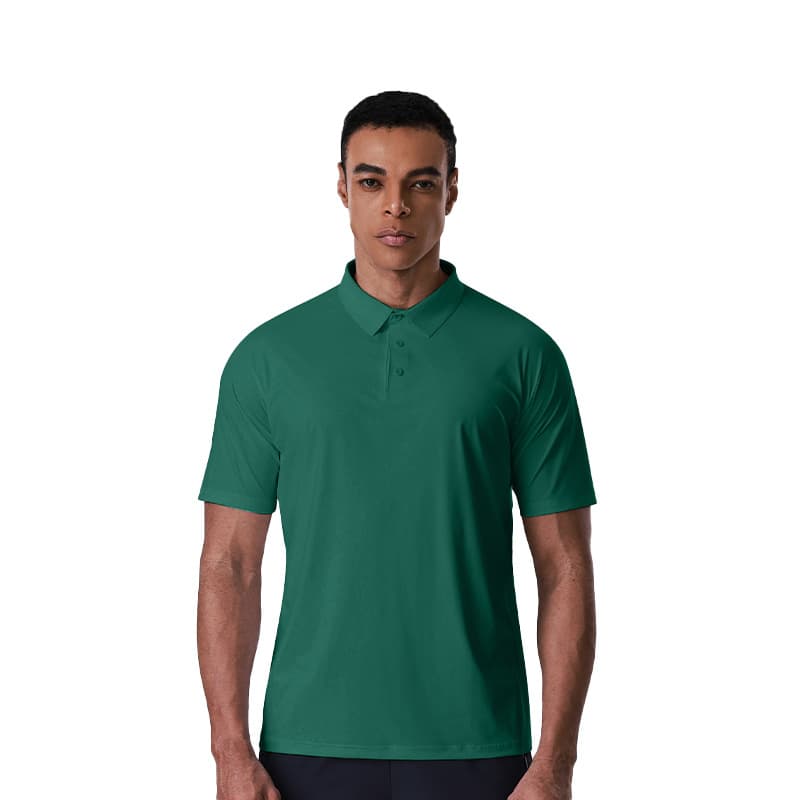 Mens Sun-Protective Quick-Drying Polo Shirt With A Turn-Down Collar And Short Sleeves
