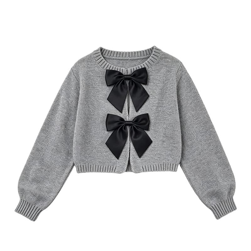 Chanel-style Knitted Cardigan Elegant And Versatile With A Bow-knot Sweater