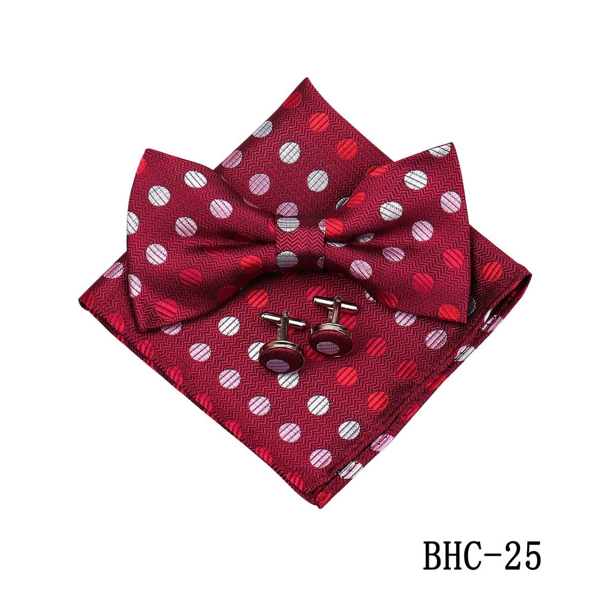 Mens Paisley Bow Tie Pocket Square And Cufflinks