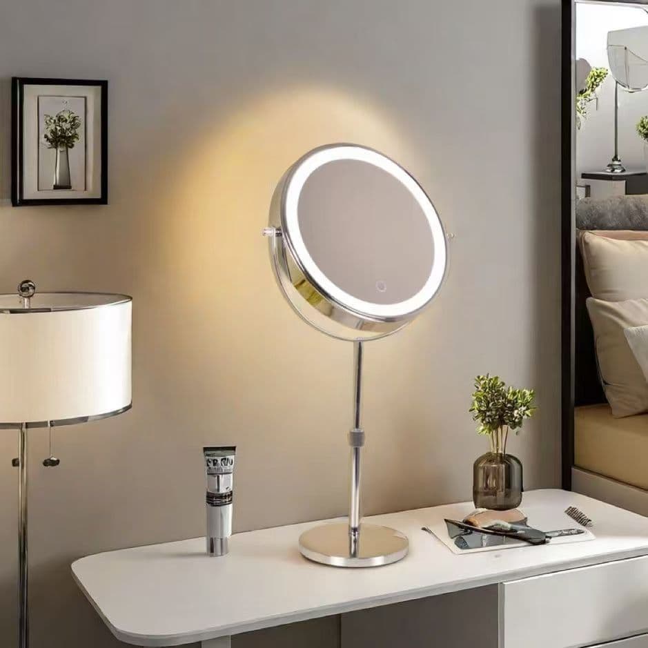 Double-sided Desktop Makeup Mirror With Light