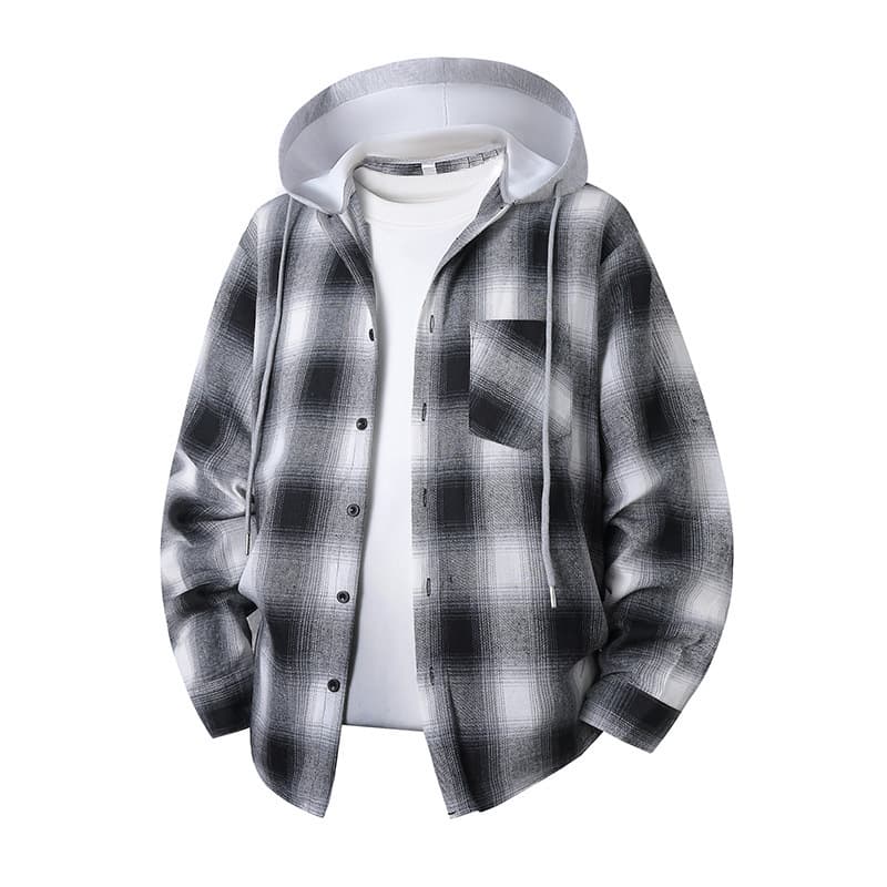 Spring And Autumn Mens And Womens Plaid Long-sleeve Shirt