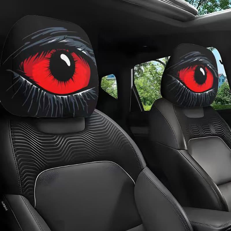Car Headrest Cover Spooky And Funny Pillow Cover