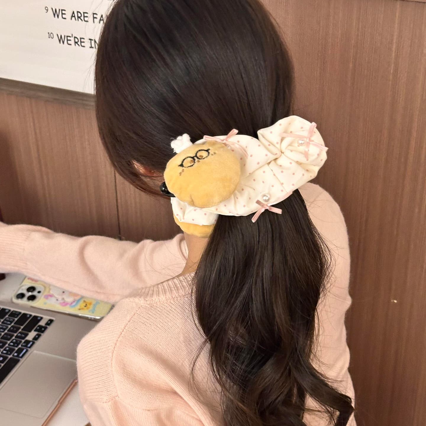 Cute Polka-dot Little Bear Hair Clip Headpiece