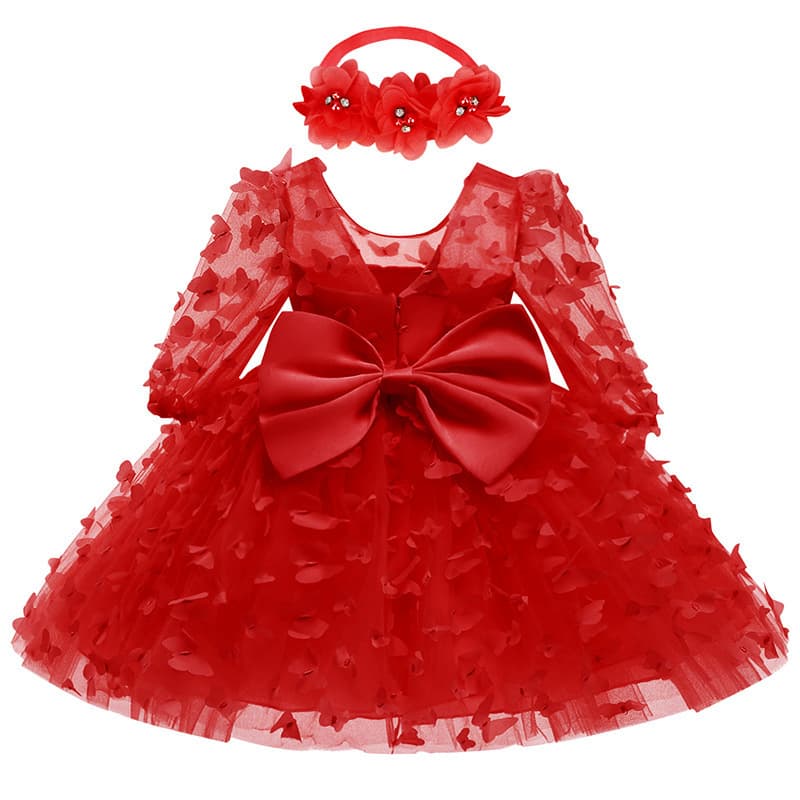 Baby And Toddler Mid-sleeve Dress Childrens Formal Gown