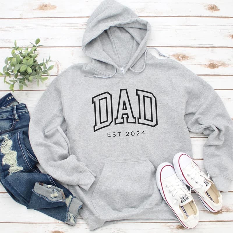 Minimalist Embroidered Design, Personalized Hooded Sweatshirt