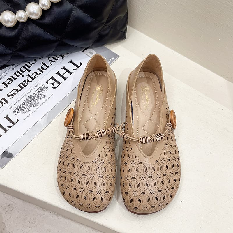 Women's Mesh-cutout Soft Leather Loafers