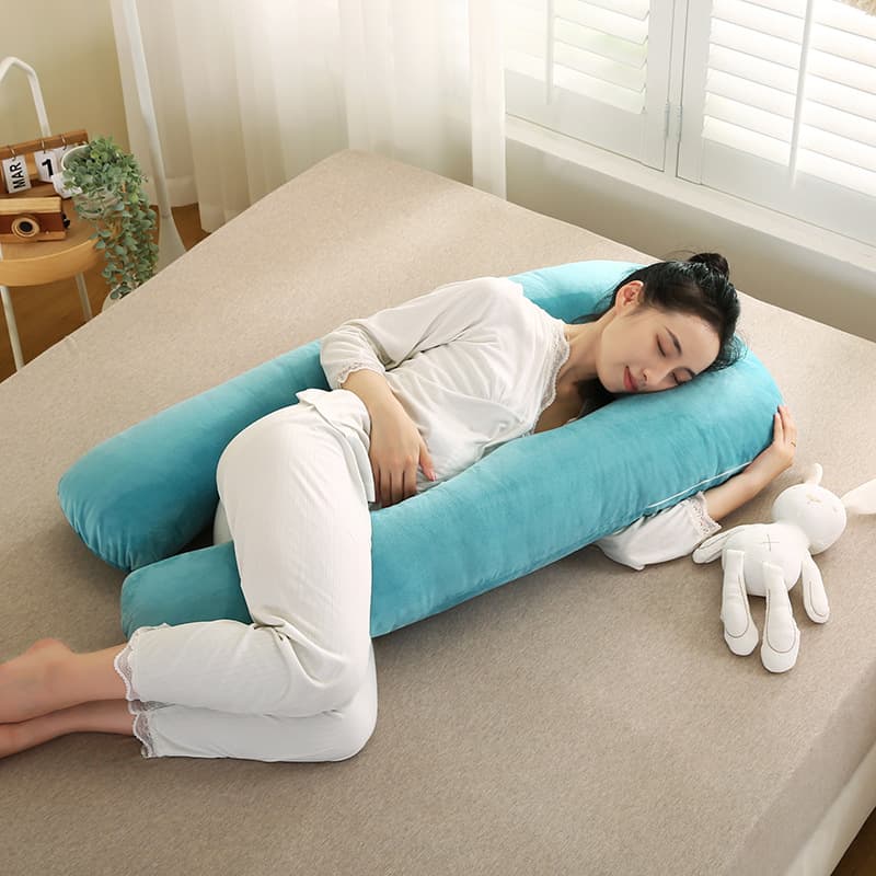 Maternity Crystal Velvet Waist-Support Side-Sleeping Pillow