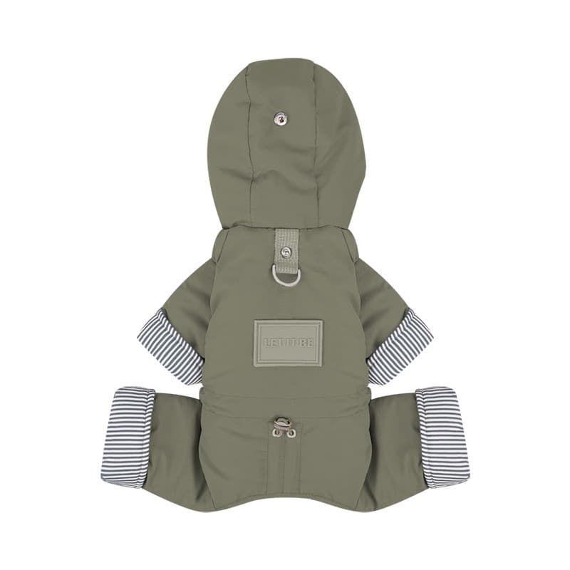 Pet Cotton-padded Coat Warm Four-legged Full-coverage With Hood