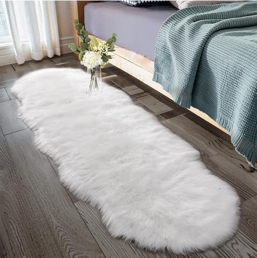 Winter European-style Minimalist White Home Living Room Thick Plush Rug