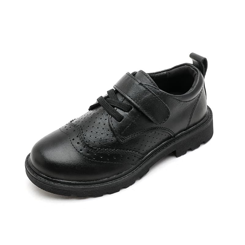 Children's Hollowed Out Fashionable British Style Cowhide Shoes