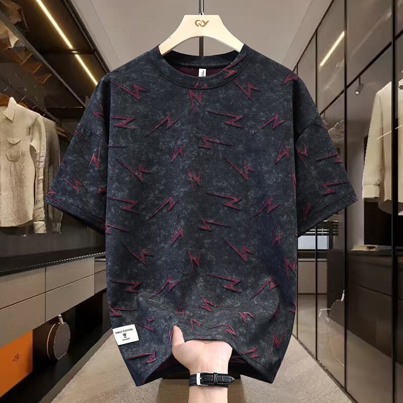 Short Sleeve Round Neck Loose Top Men