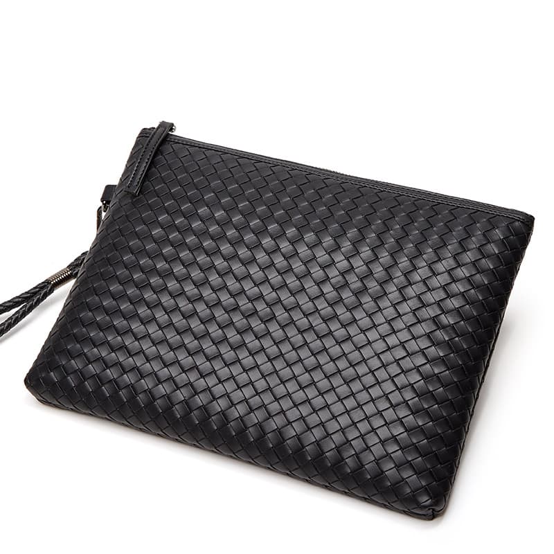 Woven Leather Large-Capacity Clutch For Men