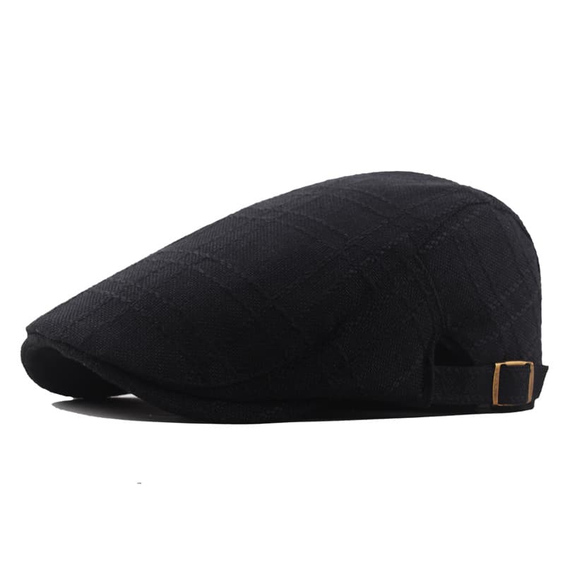 Mens Cotton Linen Vintage Peaked Cap