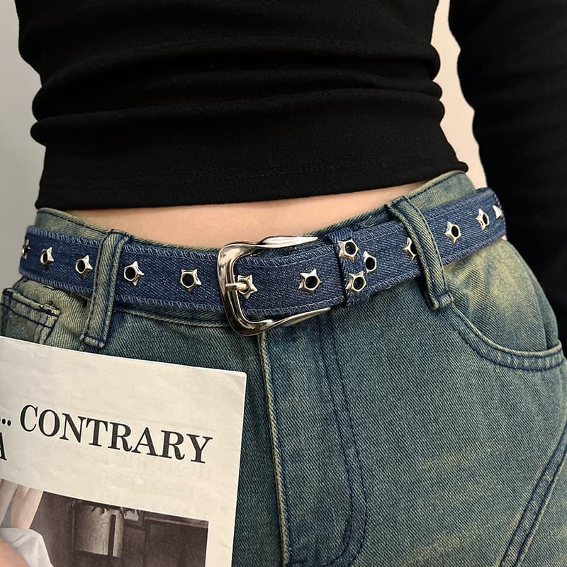 Fashionable Korean-style Denim Belt Decoration