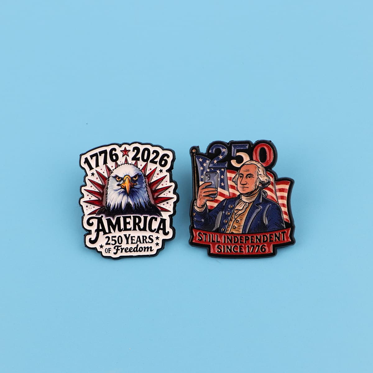 US 250th Anniversary Brooch Cartoon Metal Badge