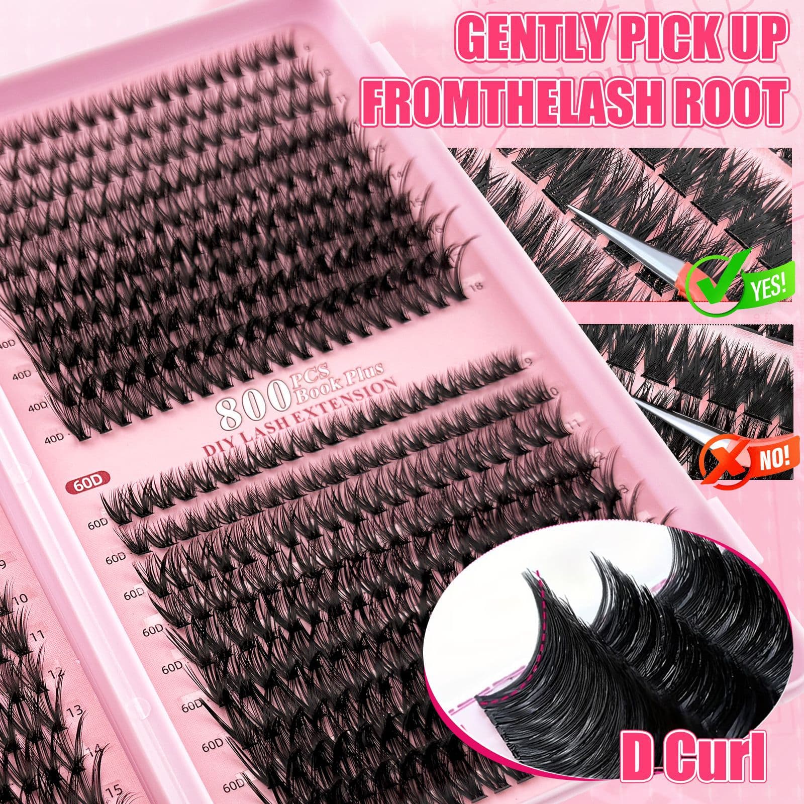 European And American 800-cluster High-capacity Eyelash Set