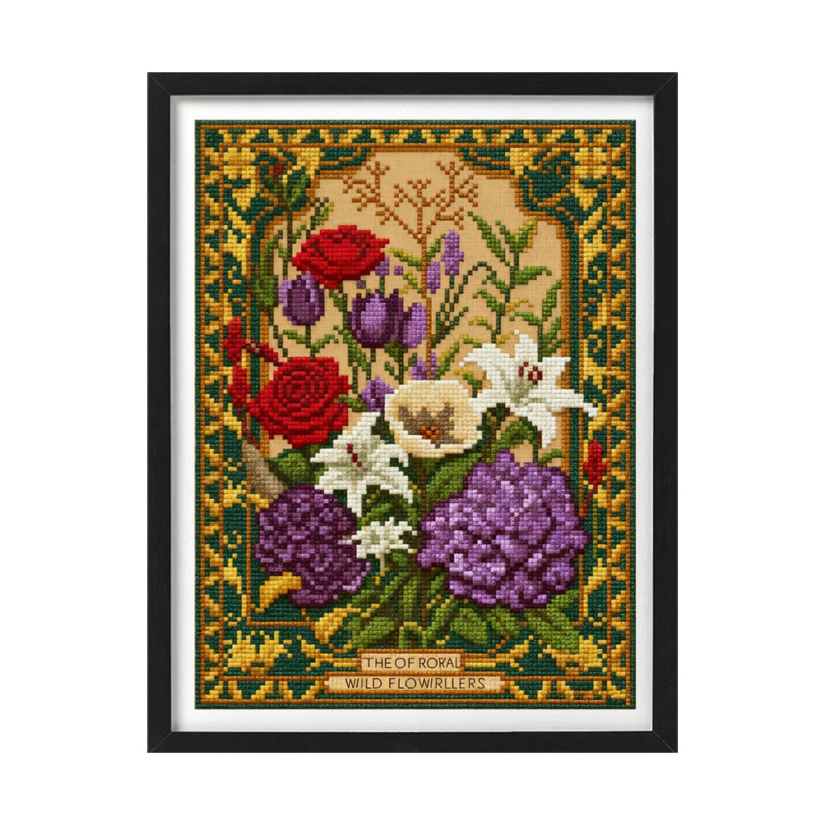 Retro-style Floral And Plant Full-embroidery Living Room Decorative Painting