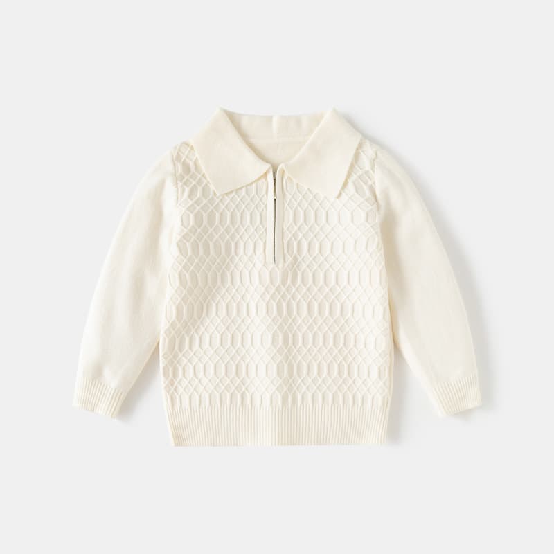 New Boys Plaid Knitted Top With Floral Patterns
