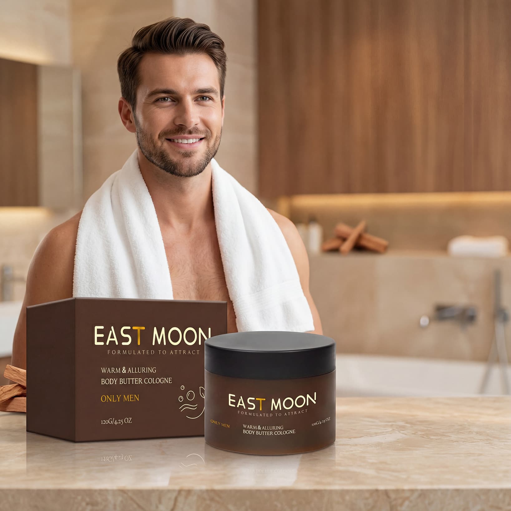 EAST MOON Men's Moisturizing Body Lotion Lightweight Texture