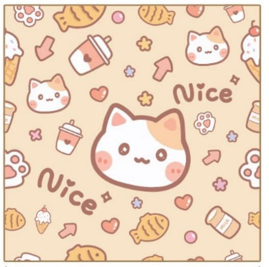 Simple Cartoon Printed Cat Cloth Cosmetic Bag