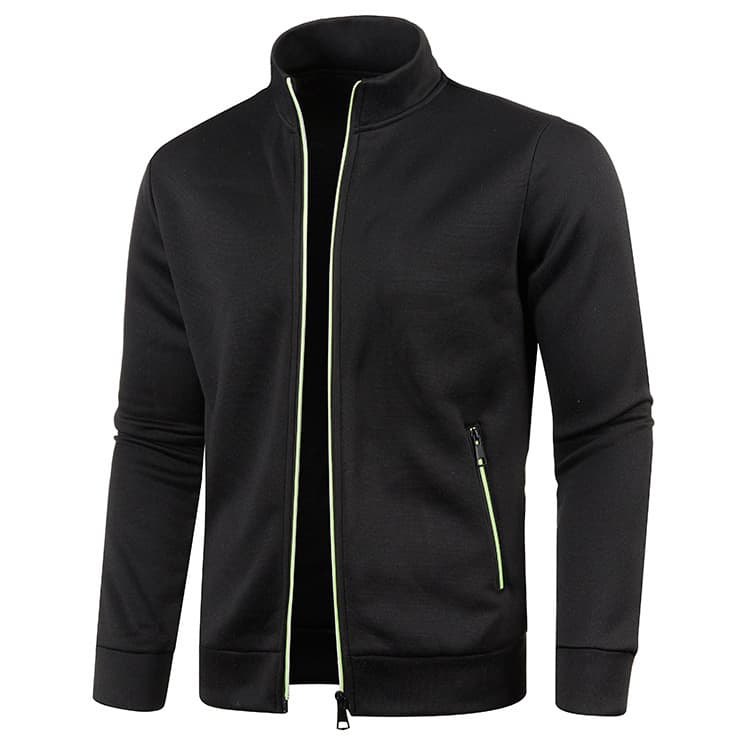Mens Long Zippered Knitted Cardigan