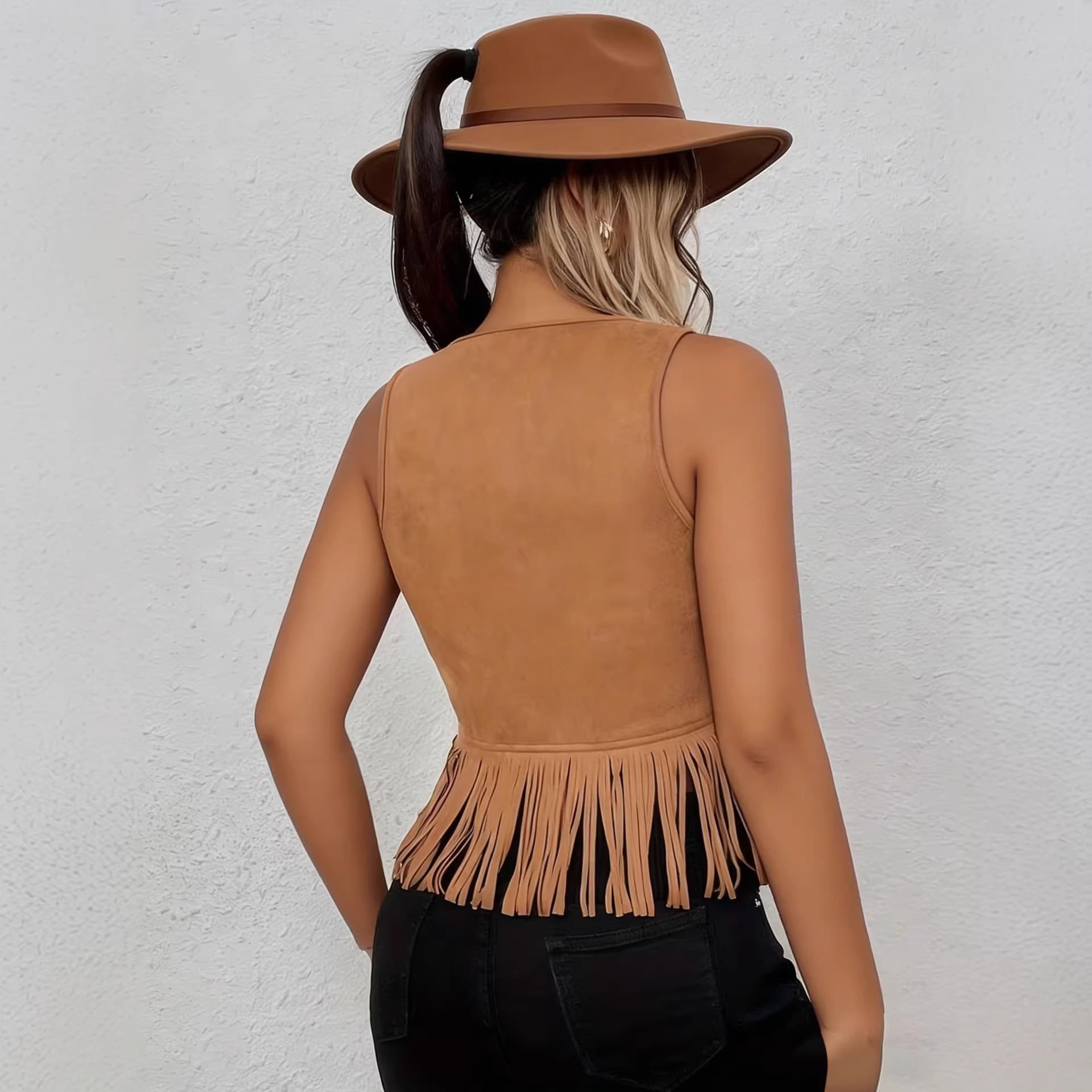 New Womens Bohemian Sleeveless Short Vest