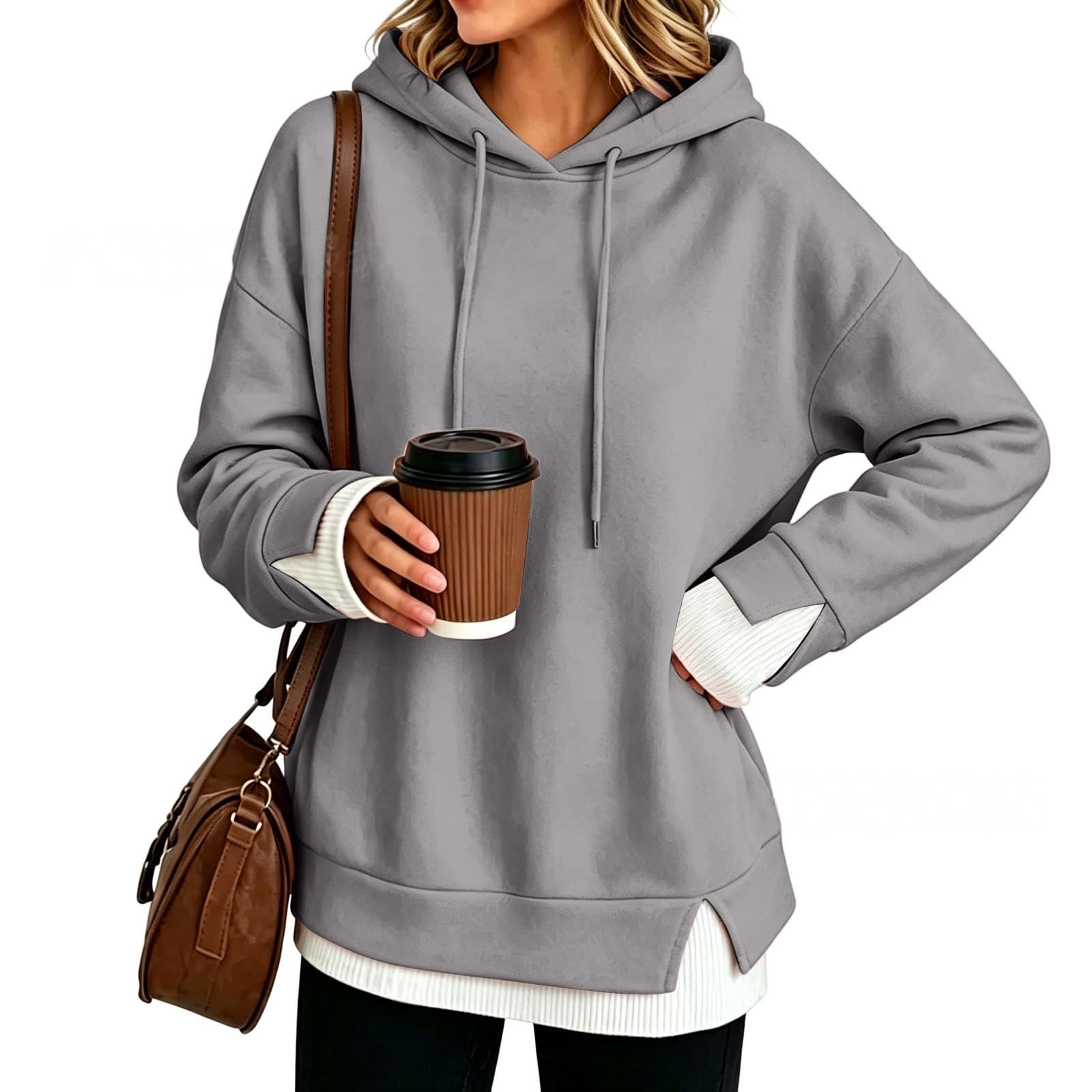 Women's Casual Loose-fitting Hooded Sweatshirt Top