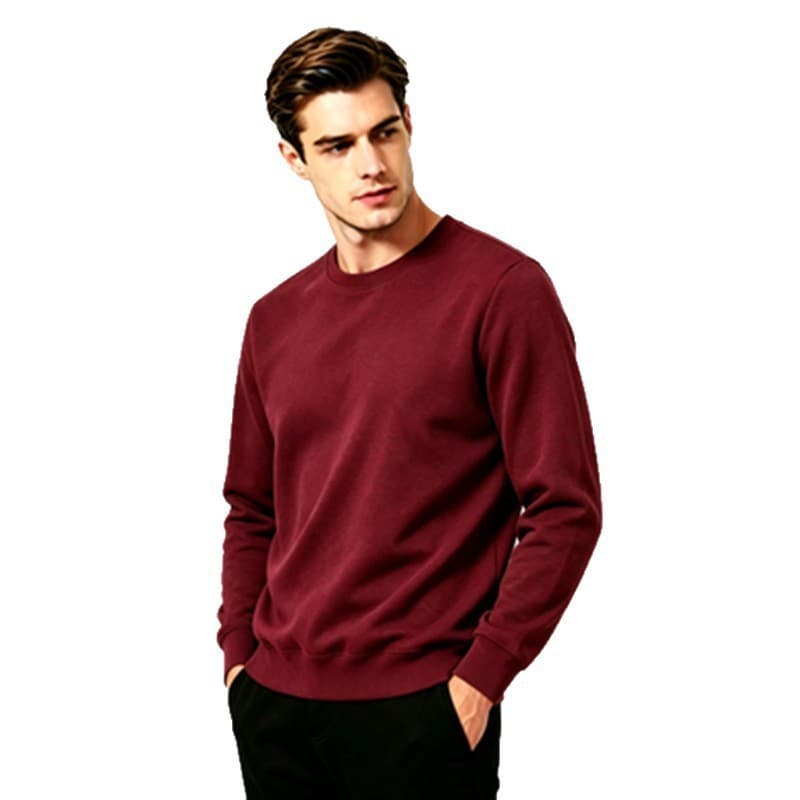 Men's Solid-color Pullover Sports Crewneck Sweatshirt