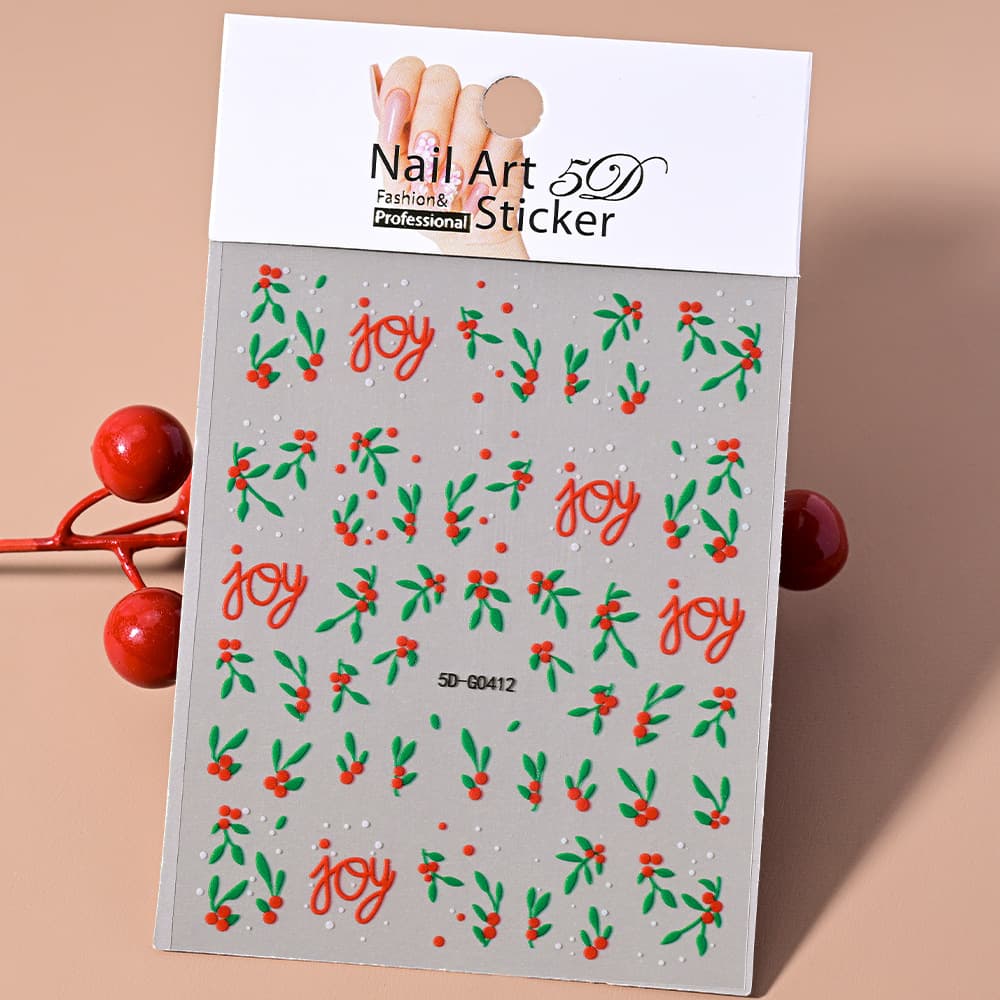 5D Embossed Nail Art Stickers