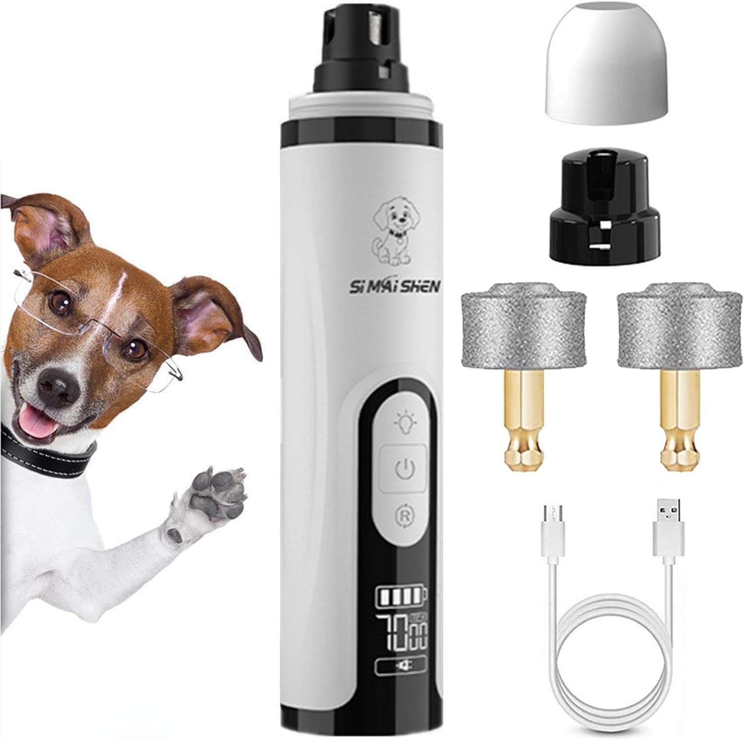 Pet Nail Grinder Highpower LED DualightWith Bloodline Detection Electric And Rechargeable