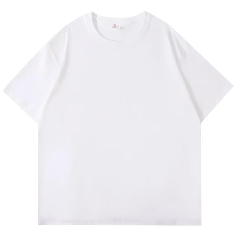 Pure Cotton Solid-color Casual White T-shirt For Men And Women