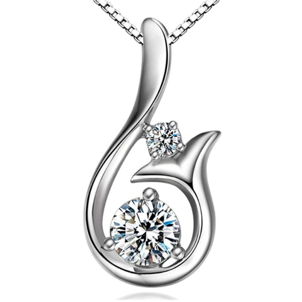 Womens Necklace Korean-European-American Style Diamond Mermaid Pendant