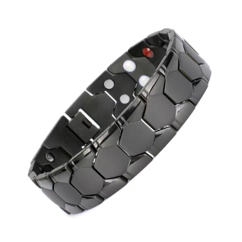 Hexagonal Men's Bracelet With Magnetic Four-in-one Design