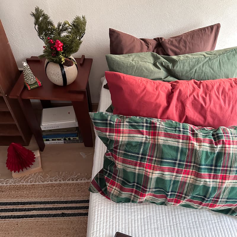 Solid-color Washed Cotton Pillowcase