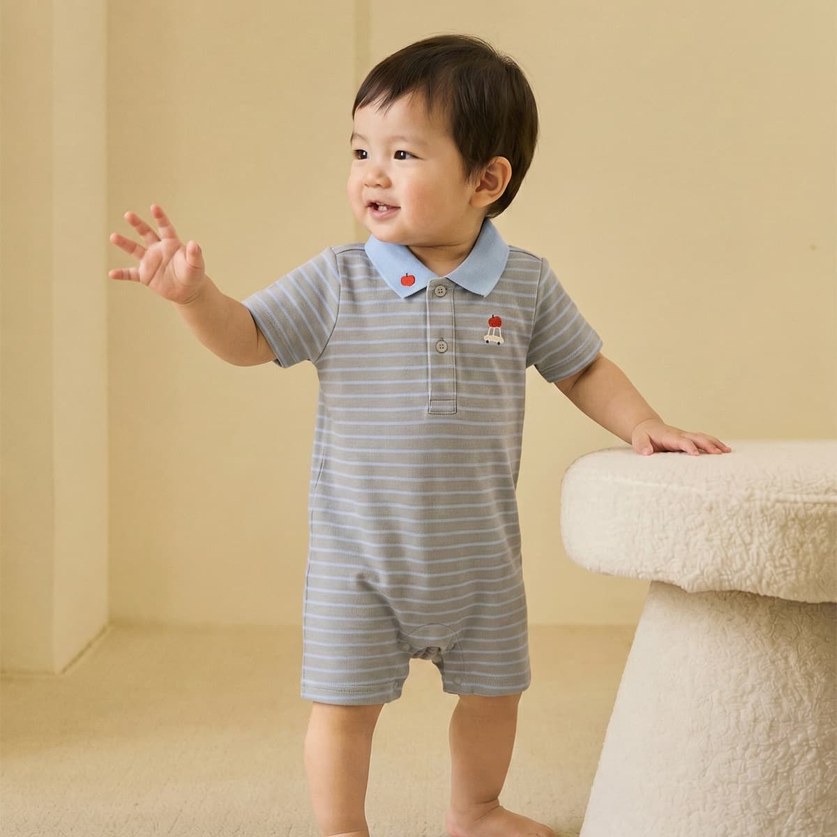 Simple Printed Class A Summer Short-sleeve Baby Romper
