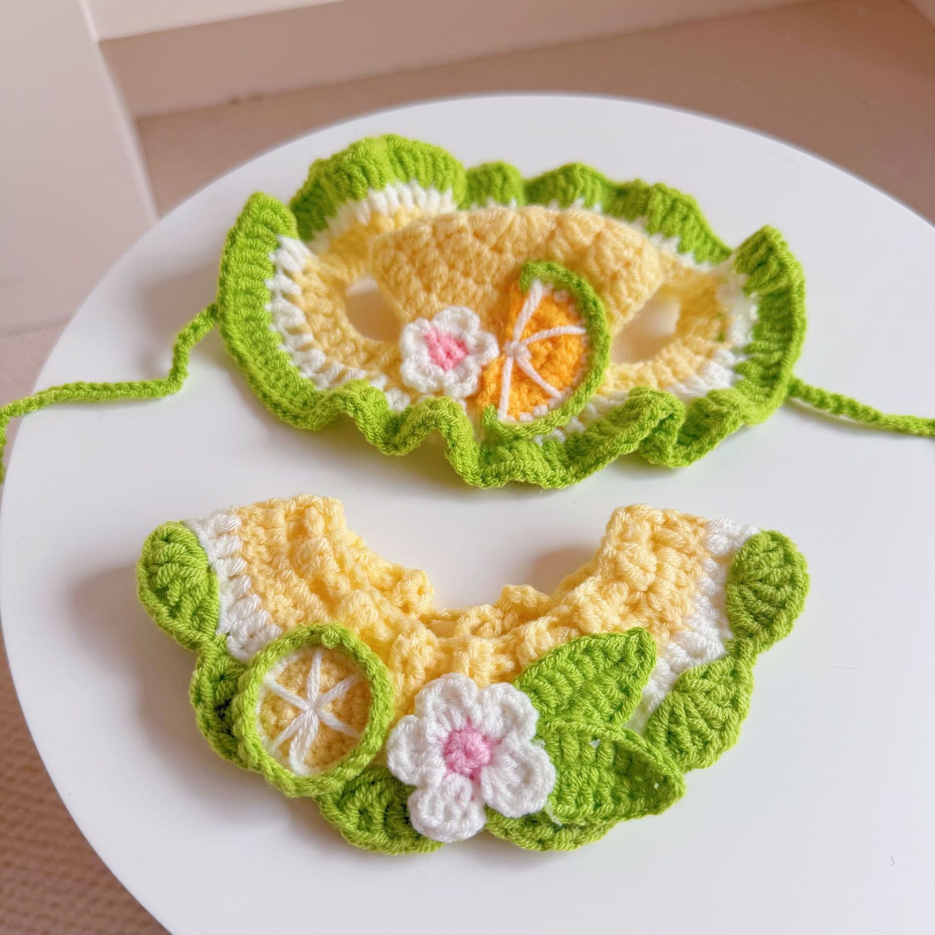 Spring Pet Flower Hat And Bib Set Cat And Dog Frog Bee Headpiece