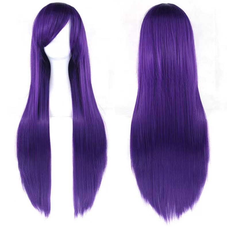 Cosplay Versatile Side-swept Bangs Long Straight Hair Multicolor