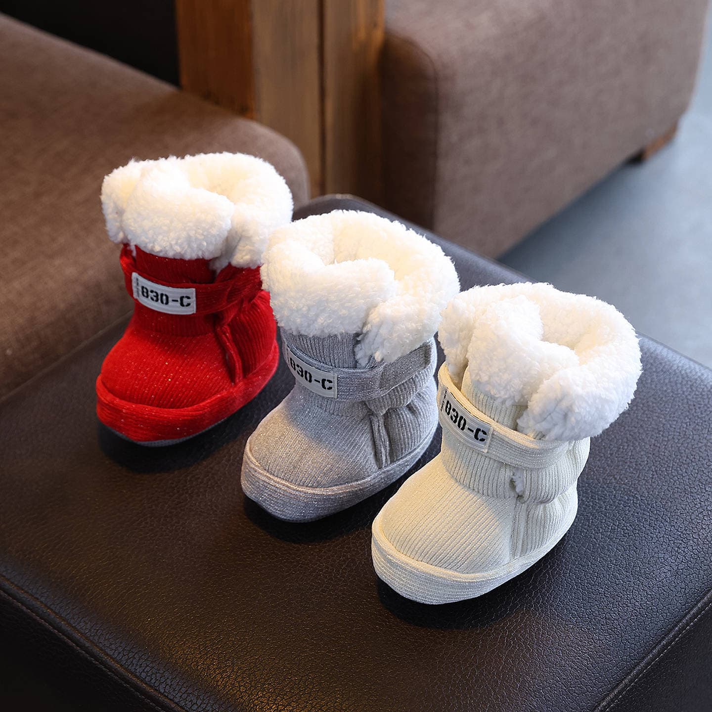 Baby Cotton Shoes Autumnwinter Fleece-lined Snow Boots Warm Foot Covers